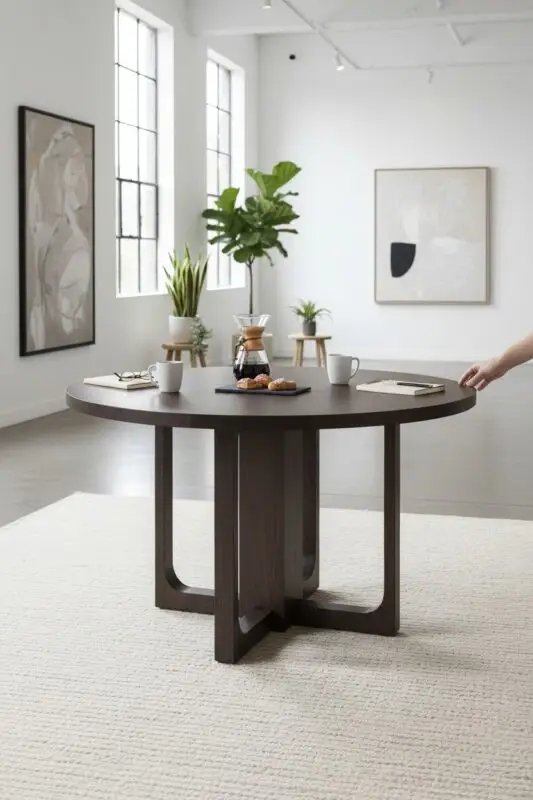 Ronde eettafel Lima op maat van massief eikenhout